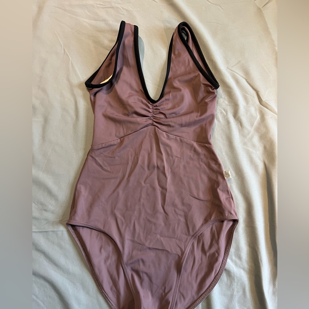 Classin Blush Pink Leotard with Black Trim size small